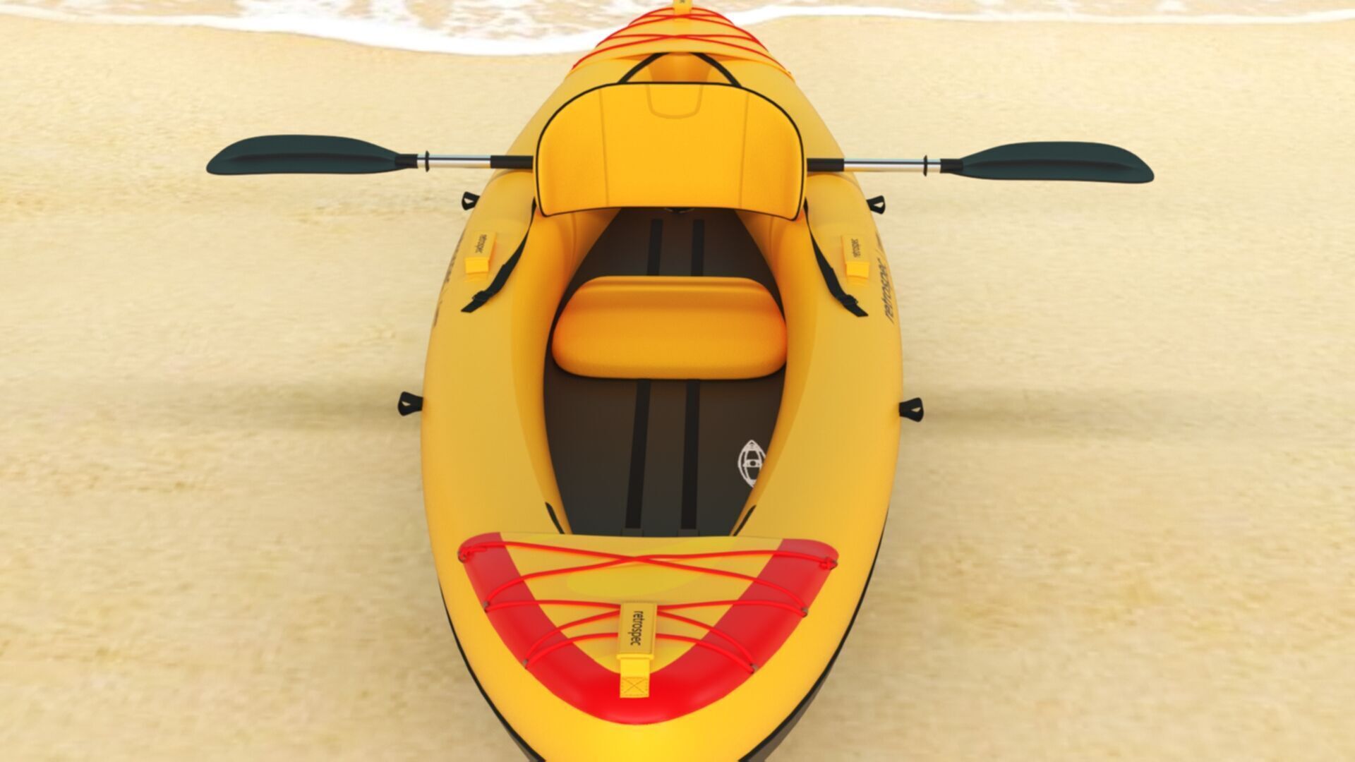 Retrospec Coaster Single  Tandem Inflatable Kayak Low-poly 3D model_15