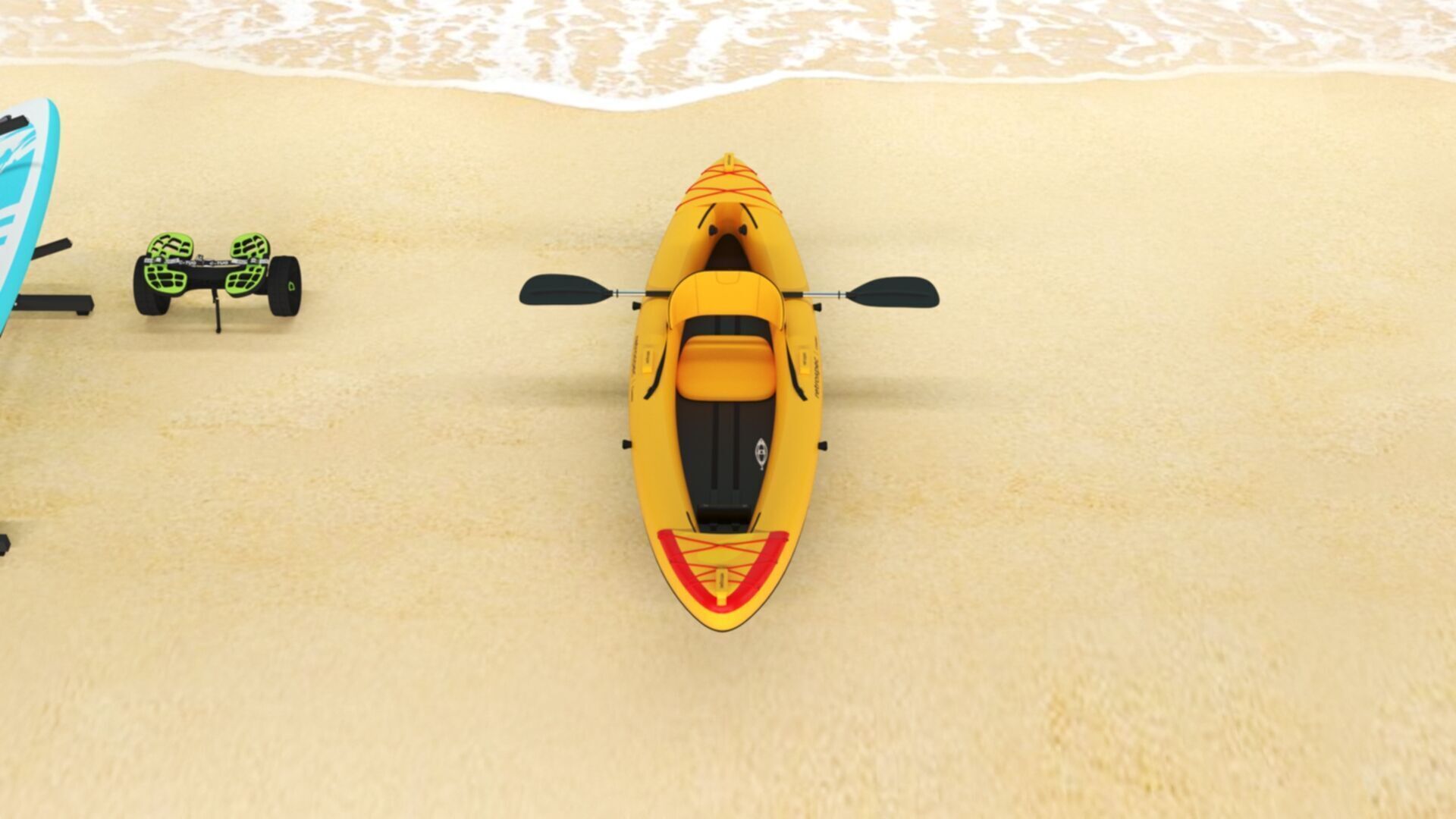 Retrospec Coaster Single  Tandem Inflatable Kayak Low-poly 3D model_5