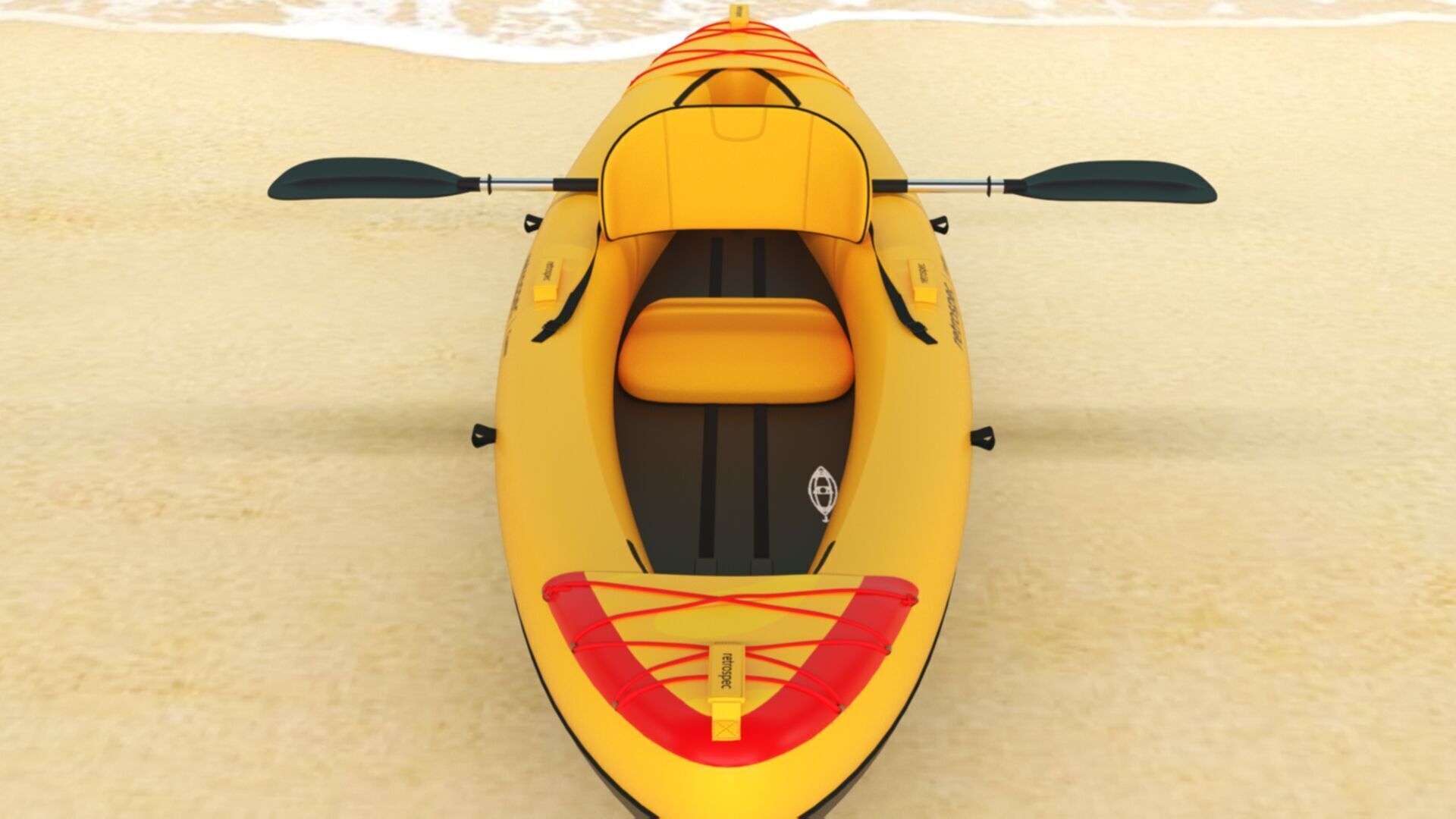 Retrospec Coaster Single  Tandem Inflatable Kayak Low-poly 3D model_14