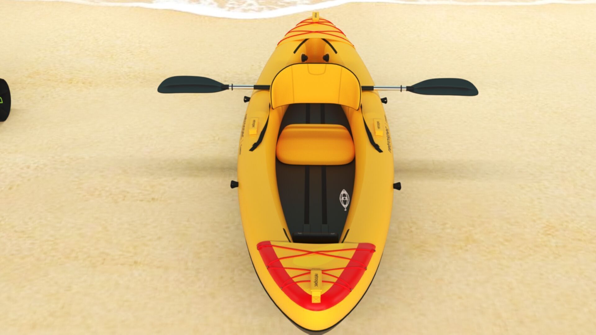 Retrospec Coaster Single  Tandem Inflatable Kayak Low-poly 3D model_11