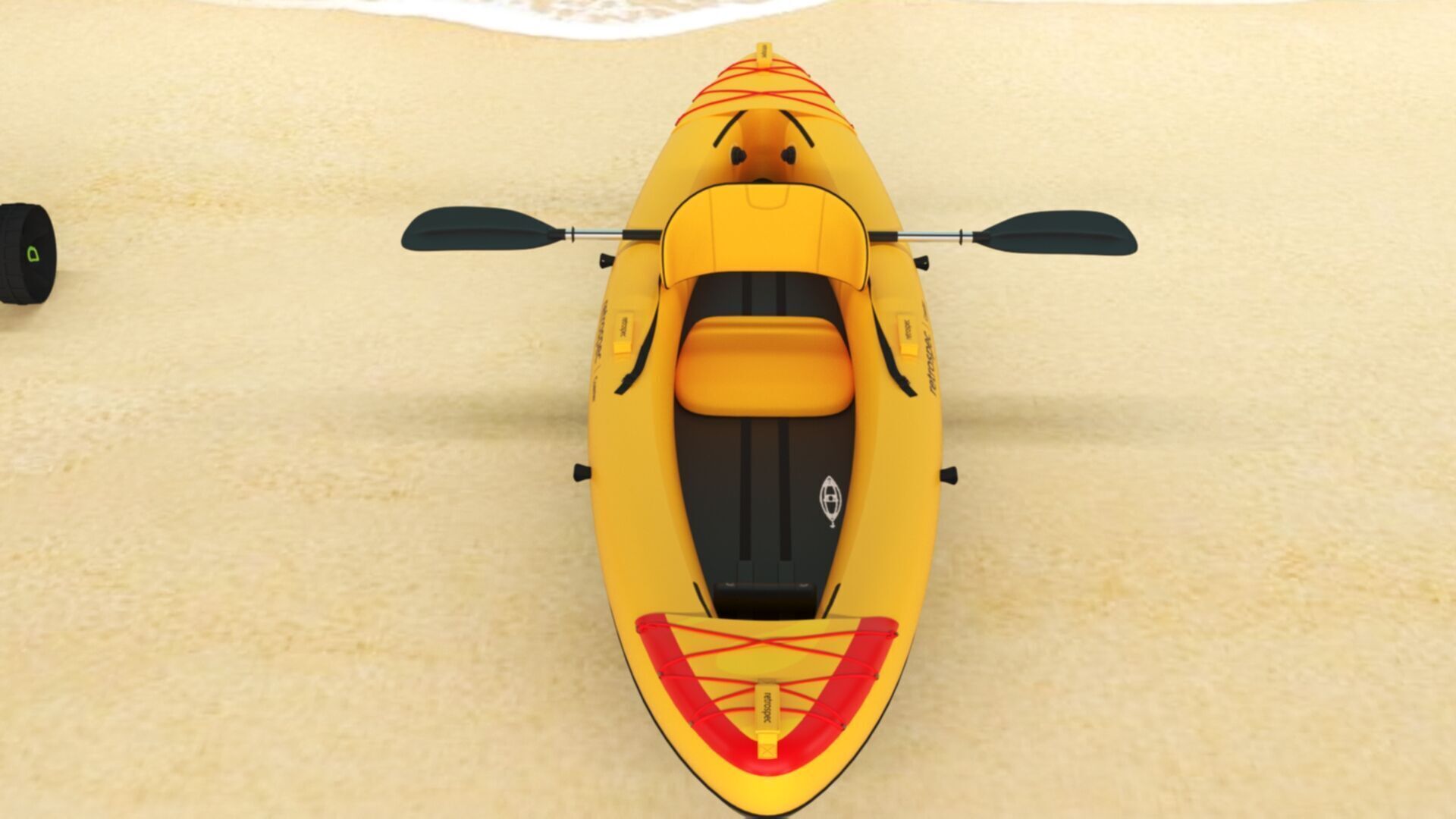 Retrospec Coaster Single  Tandem Inflatable Kayak Low-poly 3D model_10
