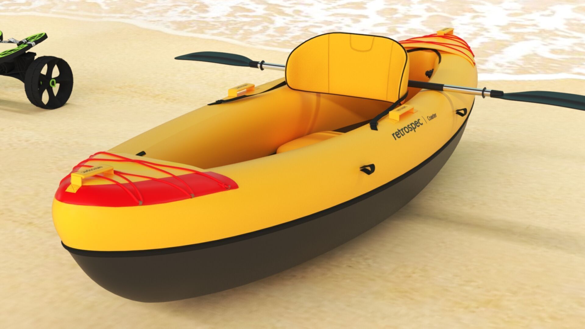 Retrospec Coaster Single  Tandem Inflatable Kayak Low-poly 3D model_19