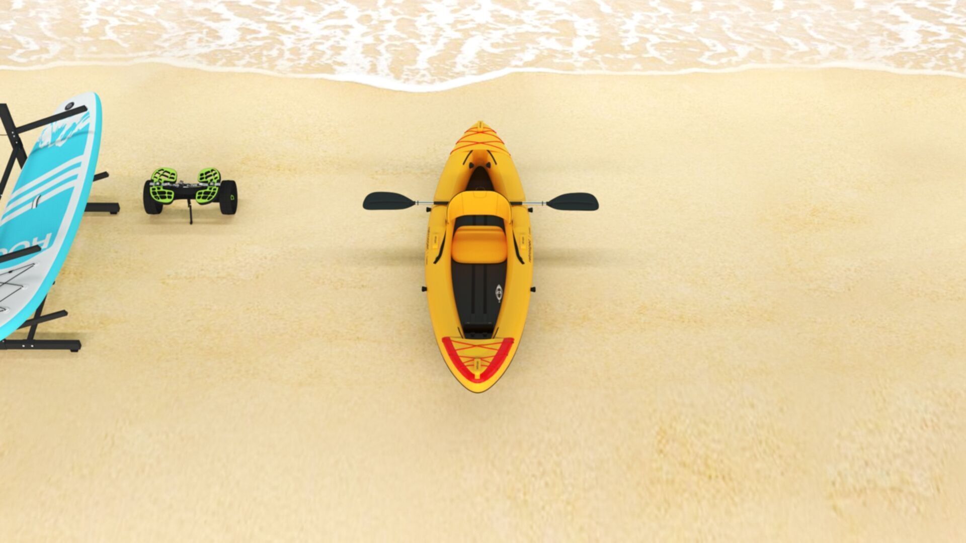 Retrospec Coaster Single  Tandem Inflatable Kayak Low-poly 3D model_4