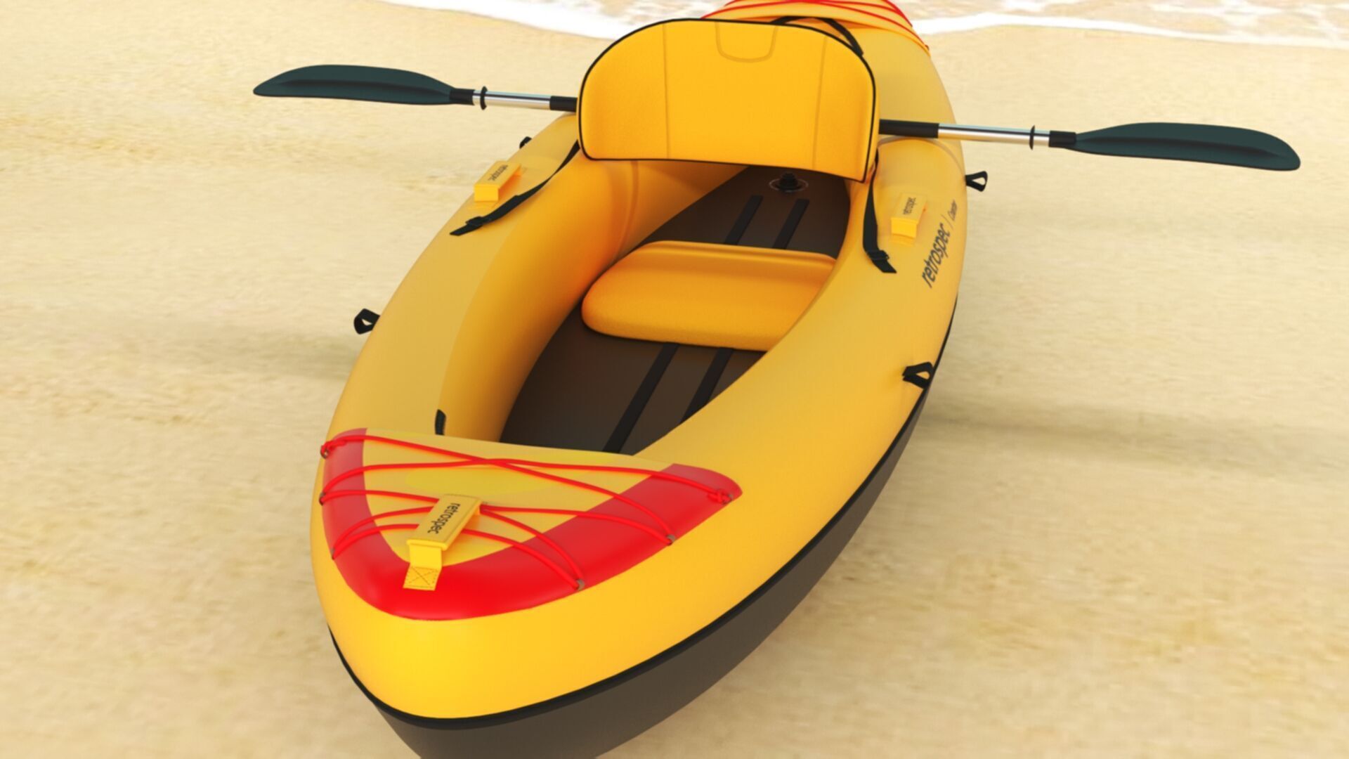 Retrospec Coaster Single  Tandem Inflatable Kayak Low-poly 3D model_17