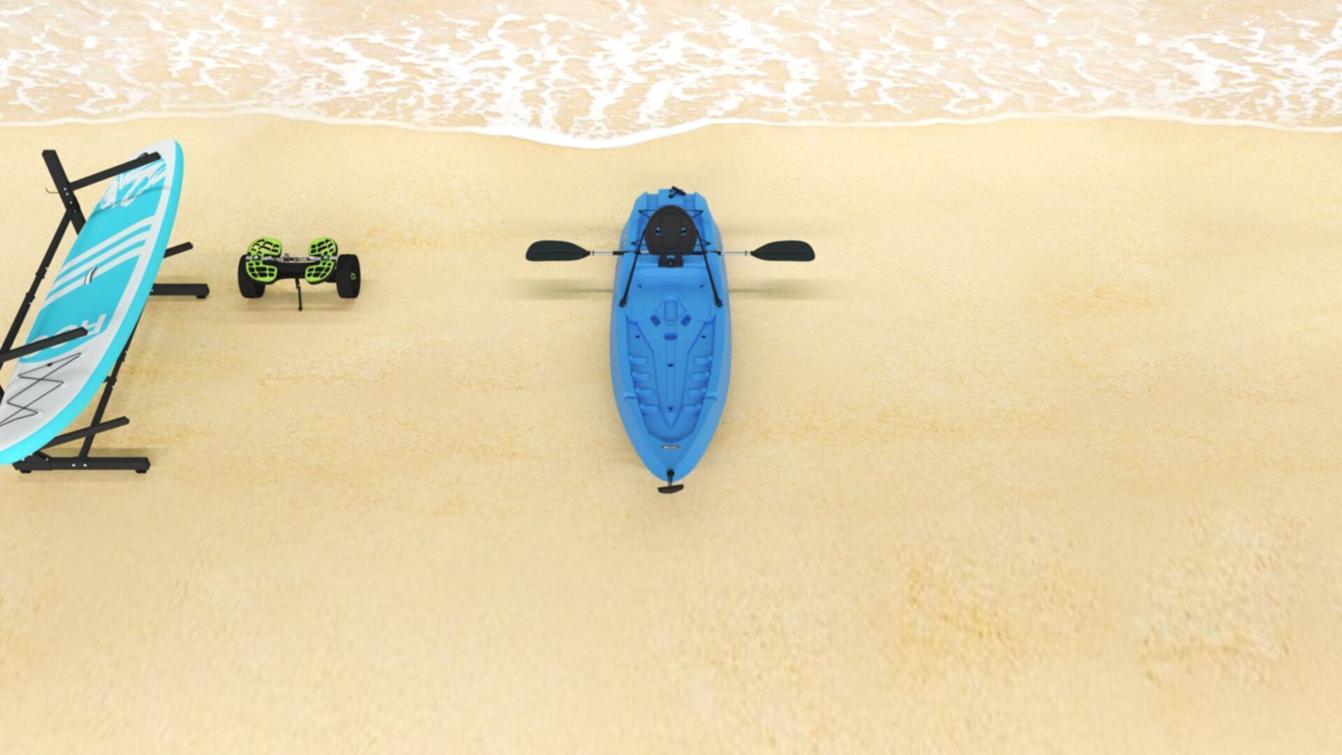 Lifetime Lotus Sit-On-Top Kayak with Paddle Low-poly 3D model_5