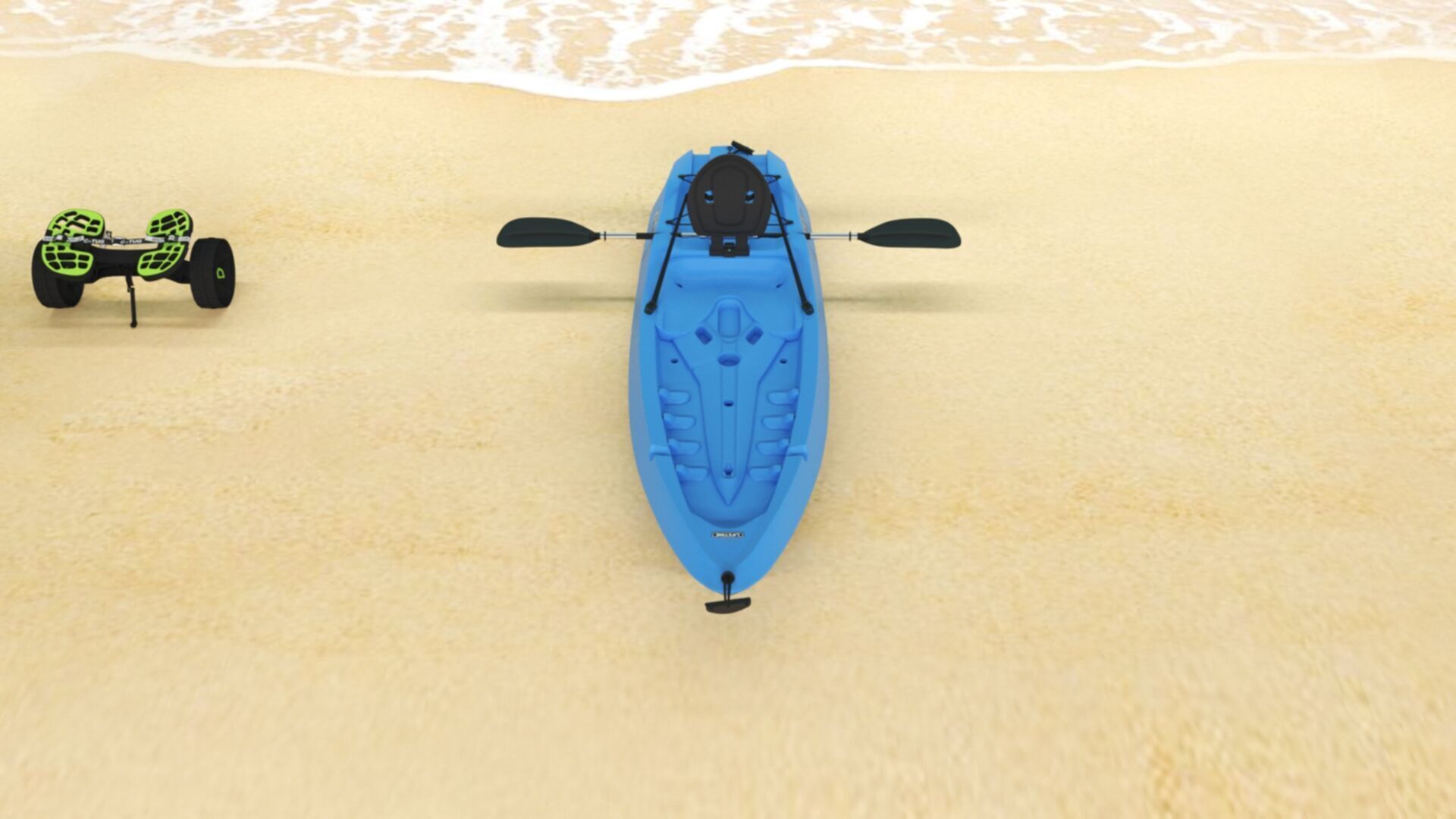 Lifetime Lotus Sit-On-Top Kayak with Paddle Low-poly 3D model_8