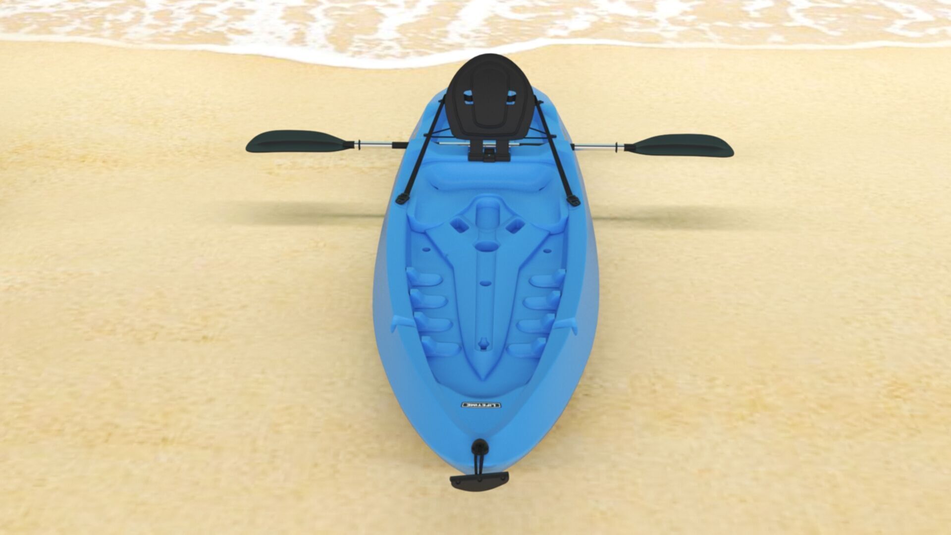 Lifetime Lotus Sit-On-Top Kayak with Paddle Low-poly 3D model_13