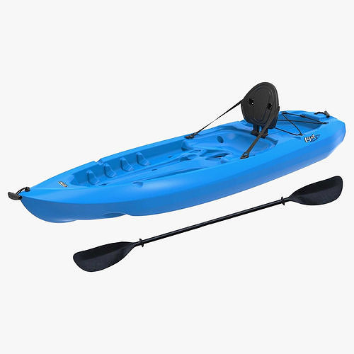 Lifetime Lotus Sit-On-Top Kayak with Paddle Low-poly 3D model