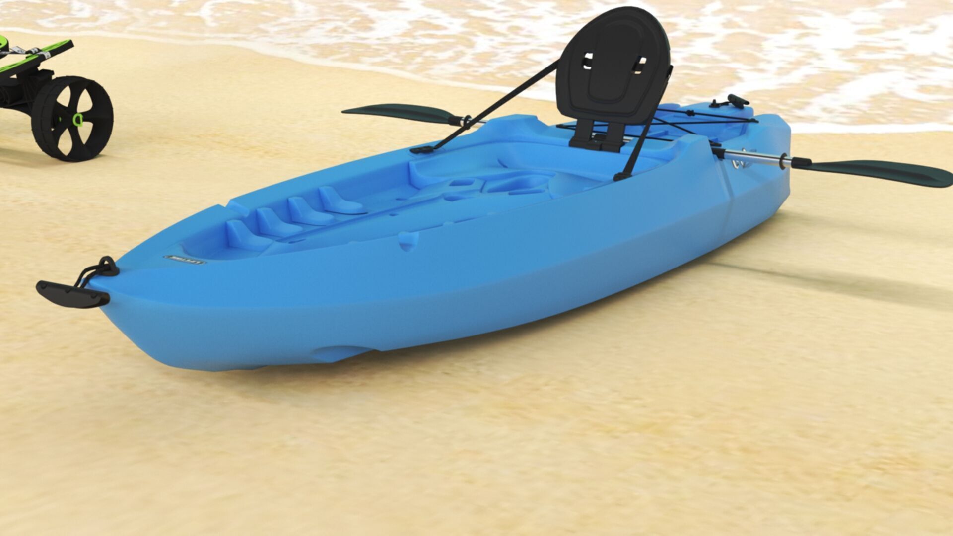 Lifetime Lotus Sit-On-Top Kayak with Paddle Low-poly 3D model_20