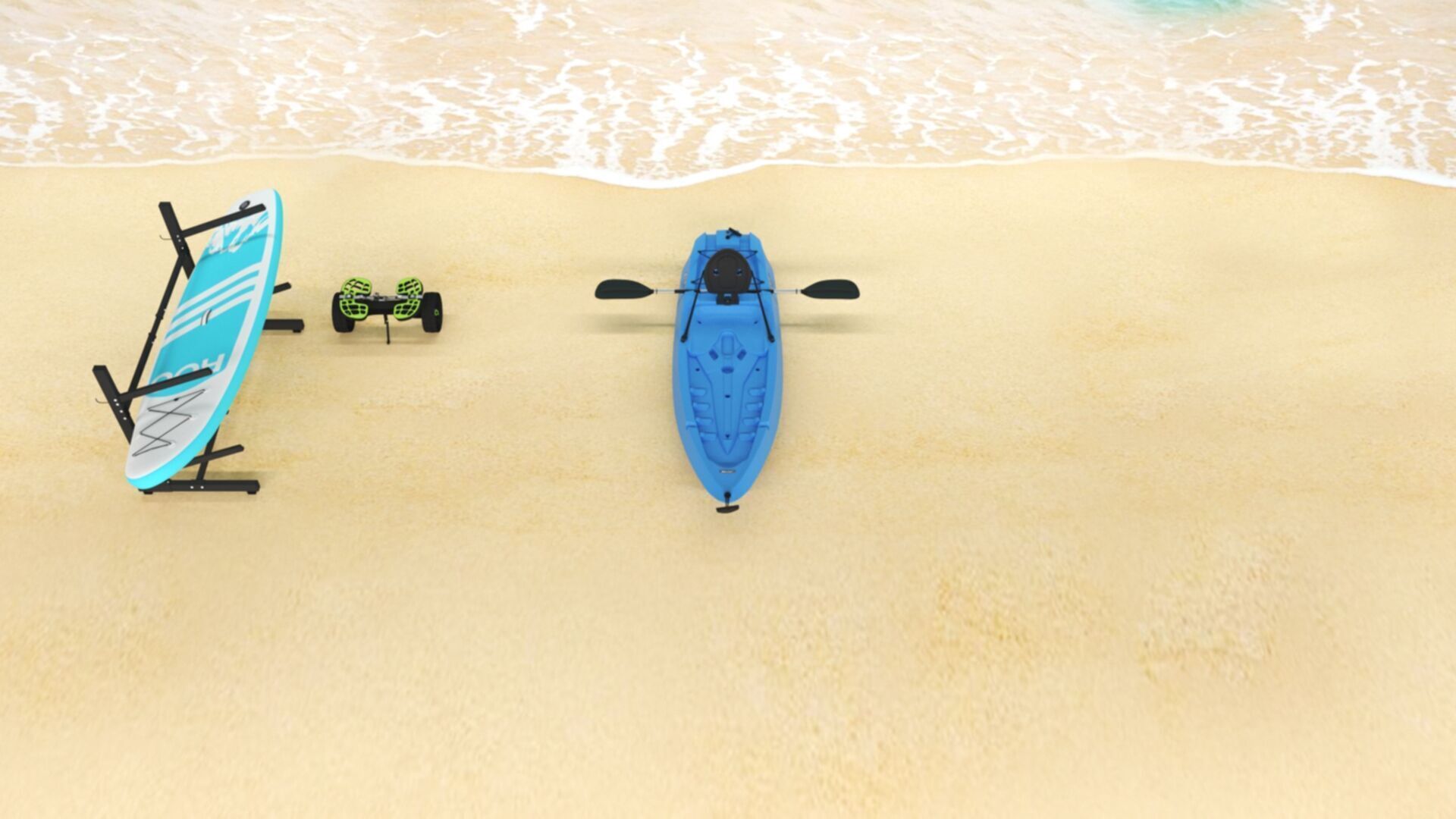 Lifetime Lotus Sit-On-Top Kayak with Paddle Low-poly 3D model_4