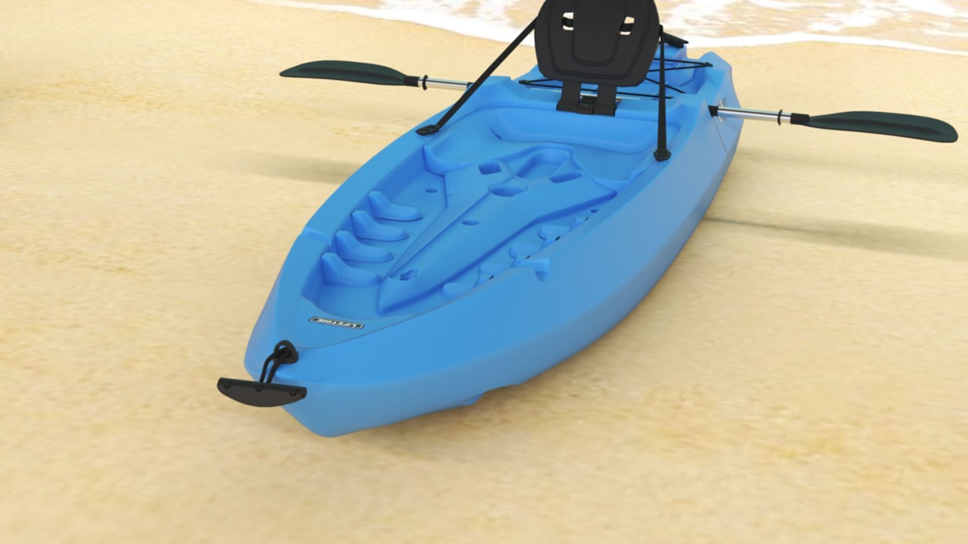 Lifetime Lotus Sit-On-Top Kayak with Paddle Low-poly 3D model_18