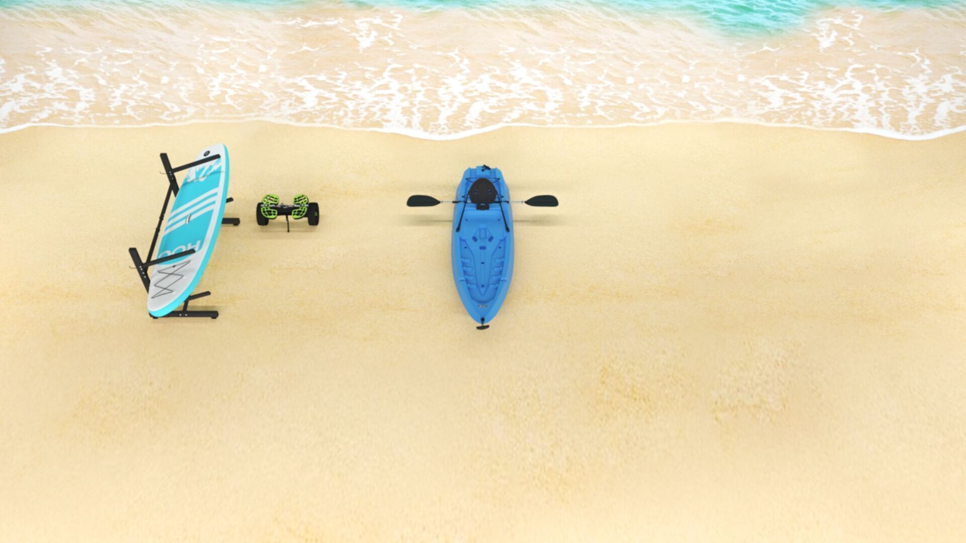 Lifetime Lotus Sit-On-Top Kayak with Paddle Low-poly 3D model_3