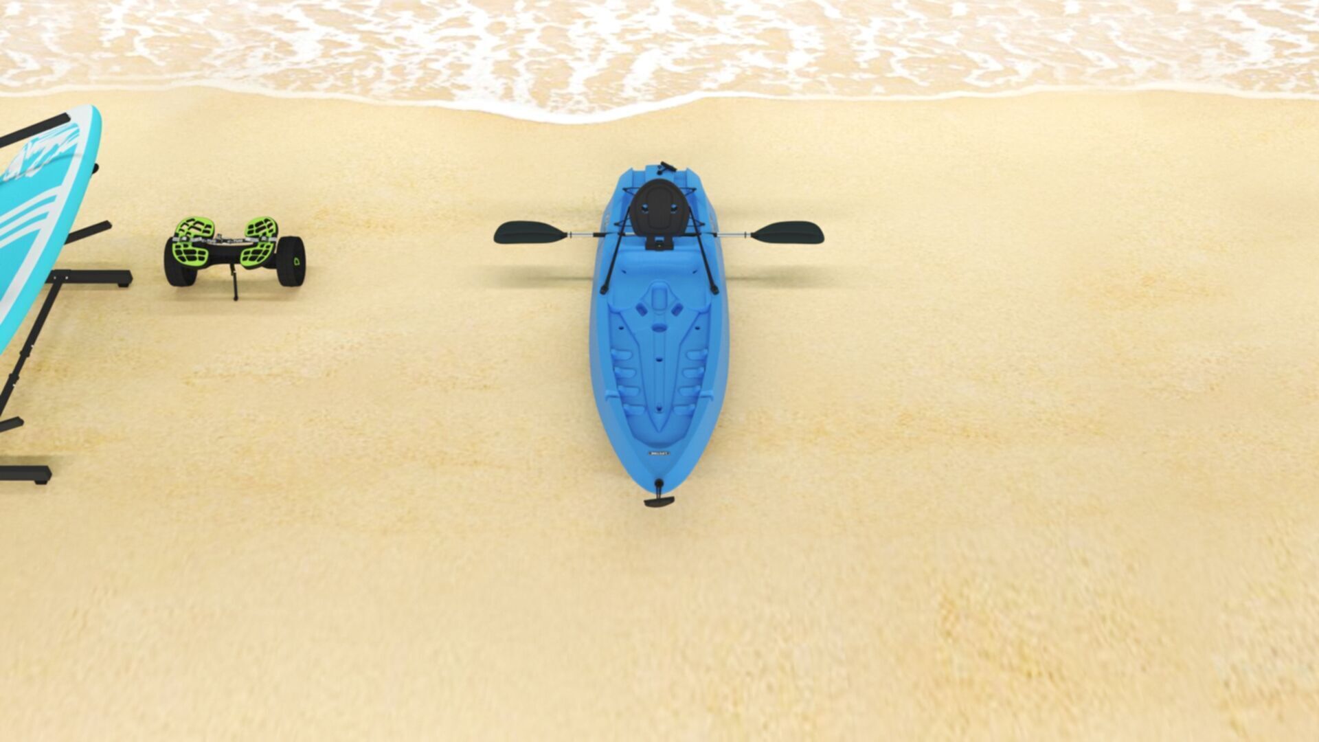 Lifetime Lotus Sit-On-Top Kayak with Paddle Low-poly 3D model_6