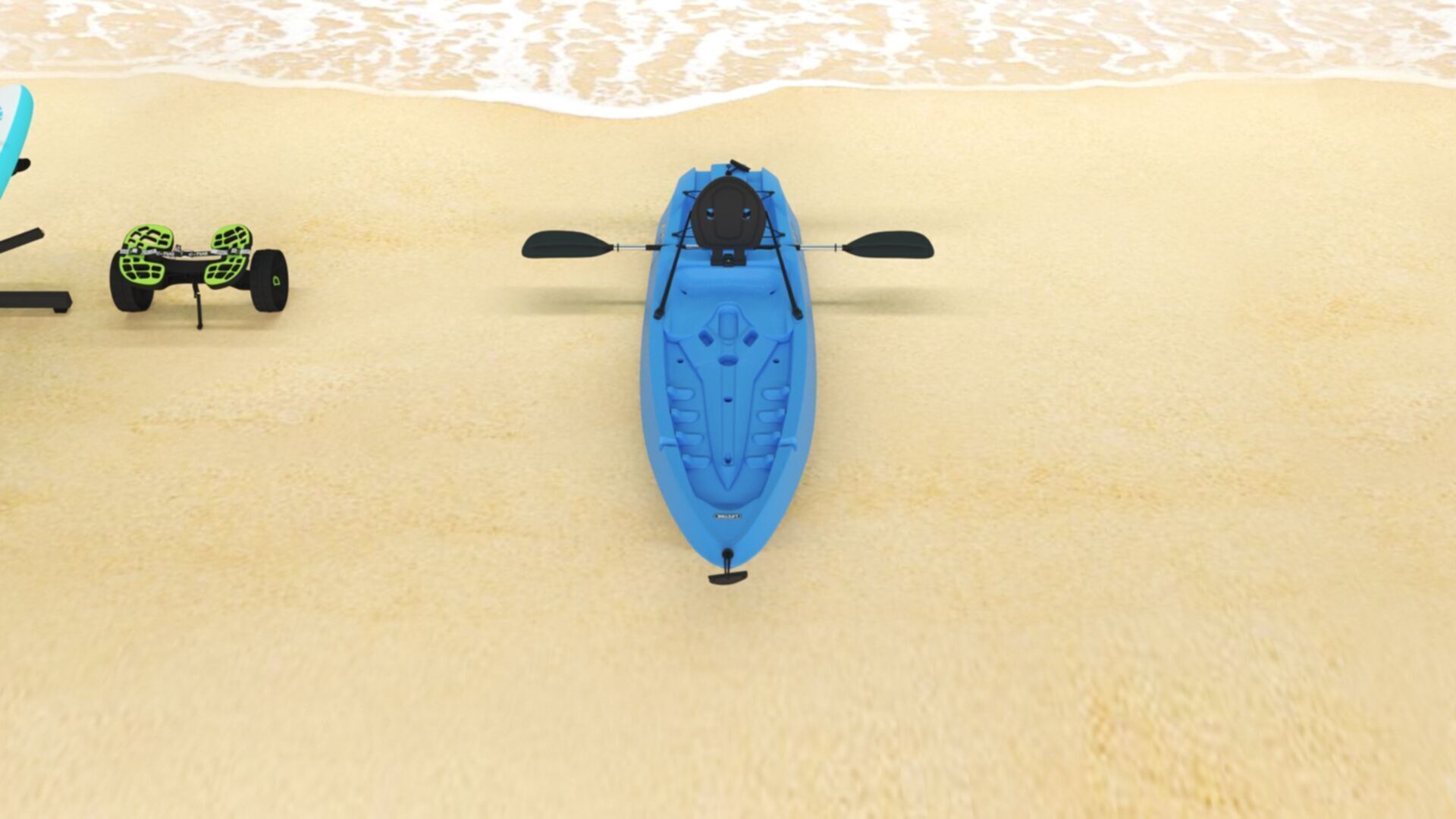 Lifetime Lotus Sit-On-Top Kayak with Paddle Low-poly 3D model_7