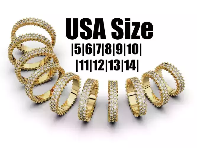 Eternity two rows ring