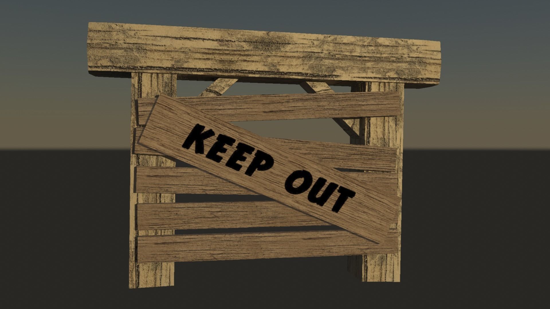 Shuttered Mine Entrance Free low-poly 3D model_0