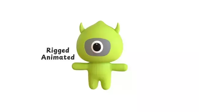 Low-Poly Character0012 Monster Mascot Animated Low-poly 3D model