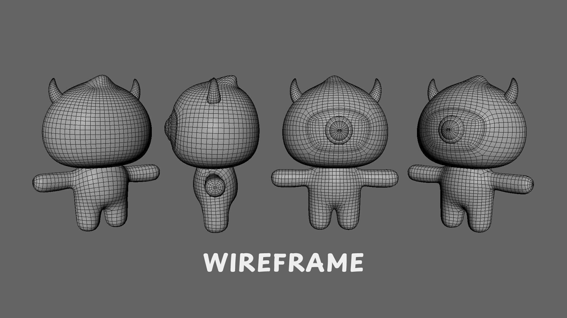 Low-Poly Character0012 Monster Mascot Animated Low-poly 3D model_8