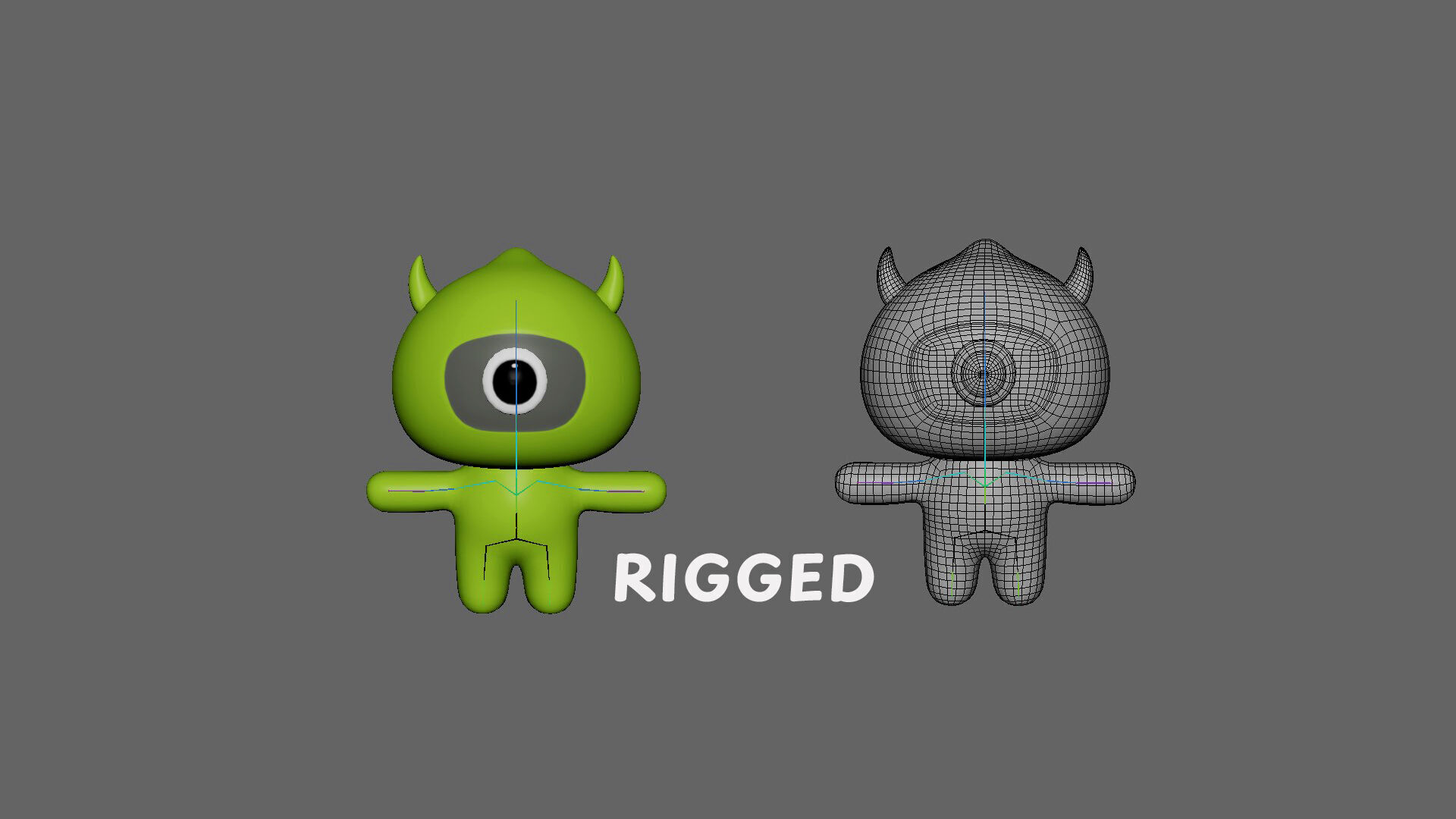 Low-Poly Character0012 Monster Mascot Animated Low-poly 3D model_3