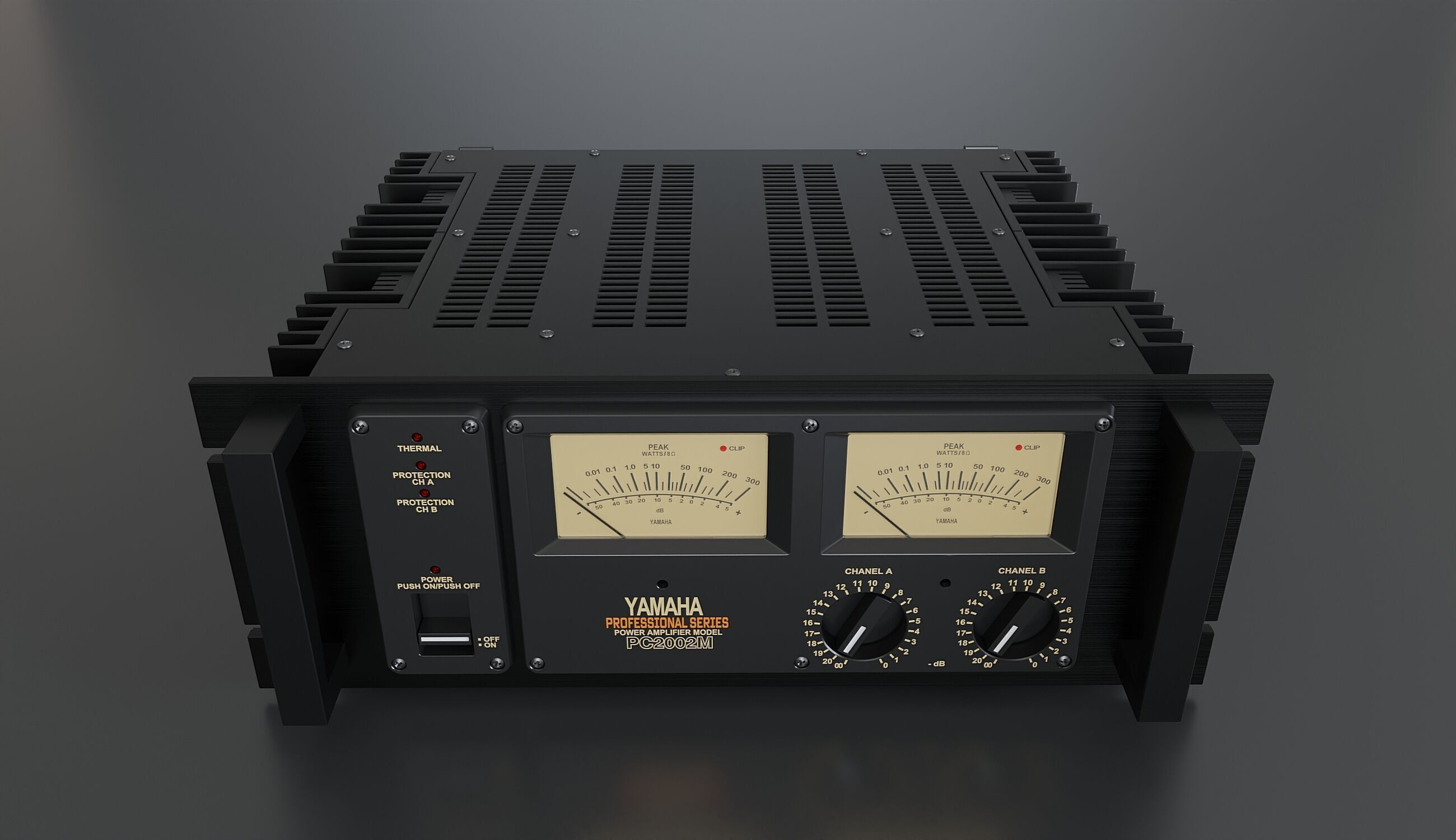 Japanese Vintage Pro Amplifier 3D model_1