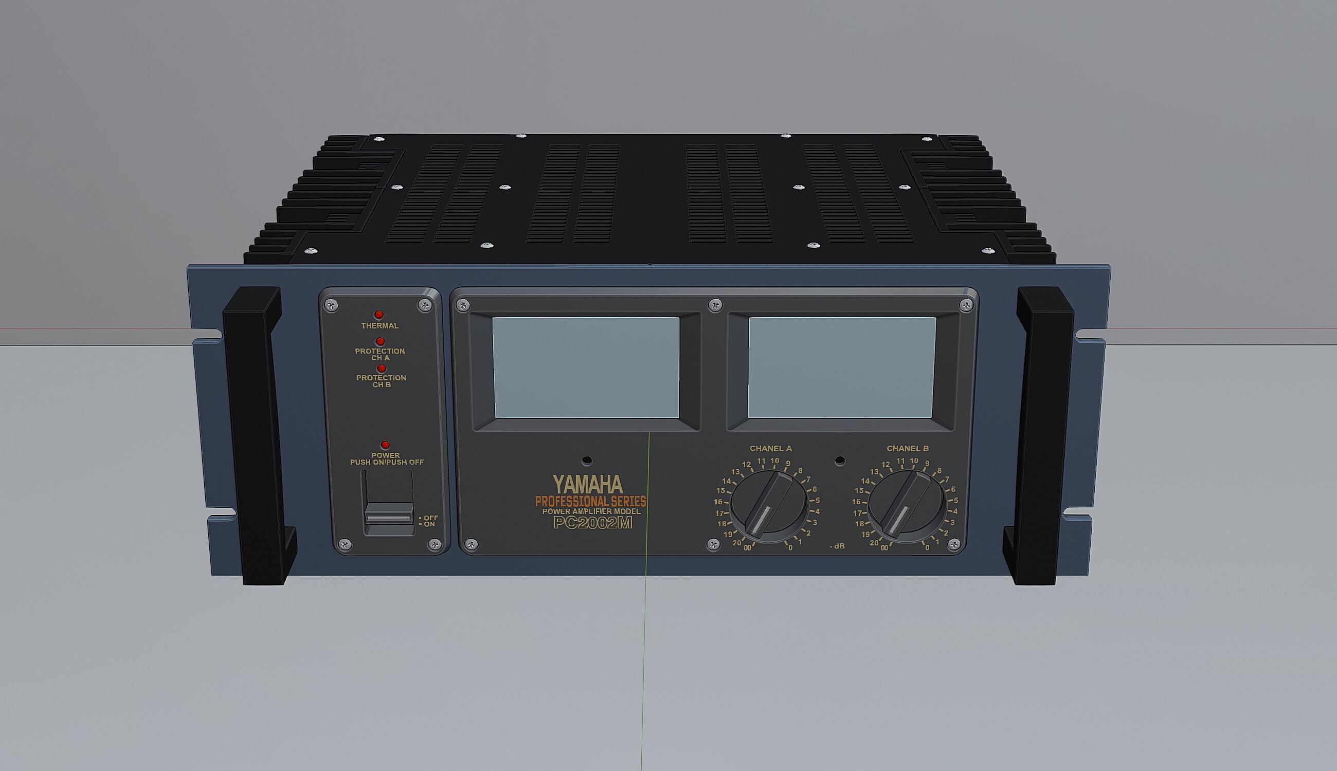 Japanese Vintage Pro Amplifier 3D model_6