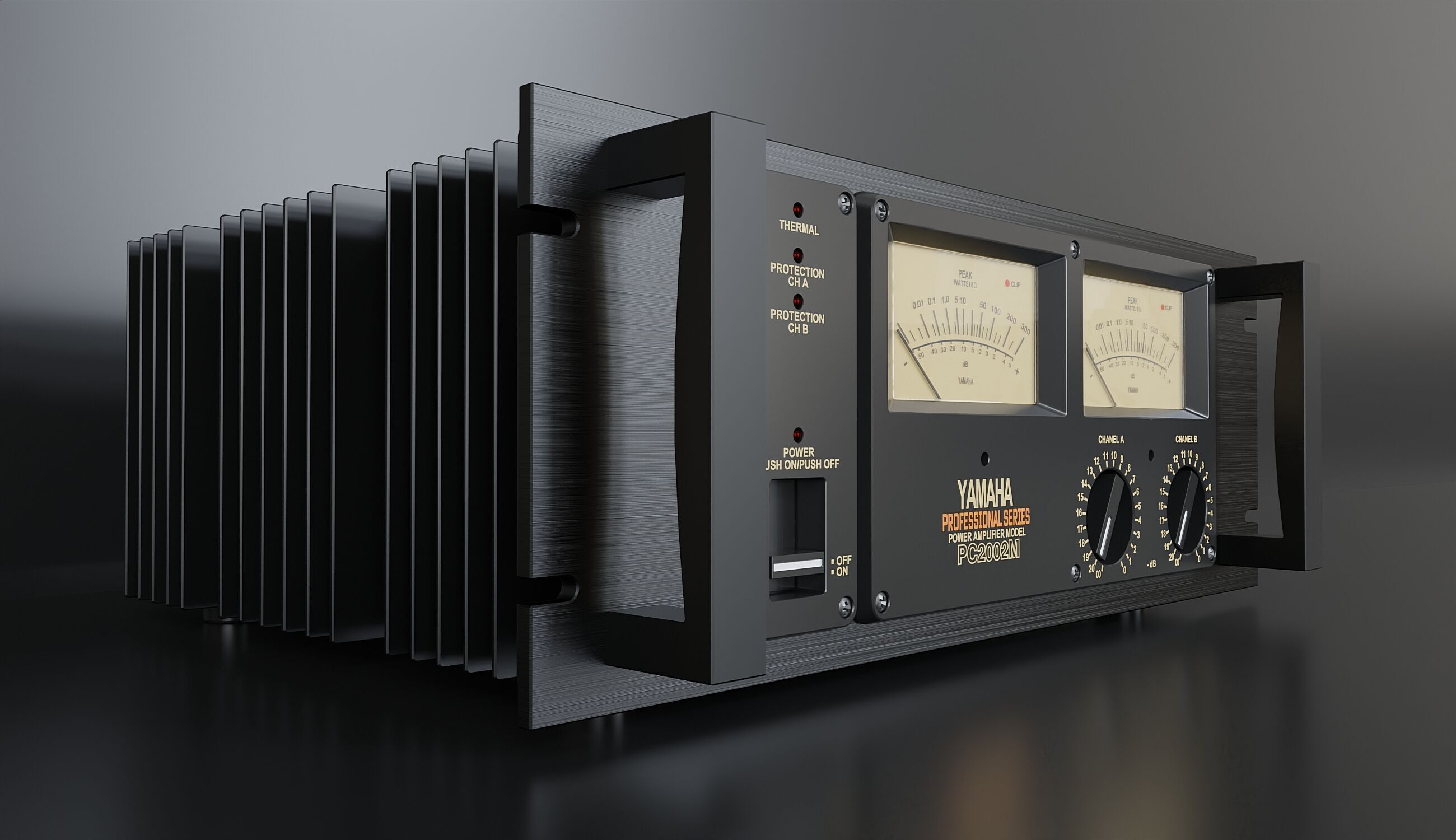 Japanese Vintage Pro Amplifier 3D model_3