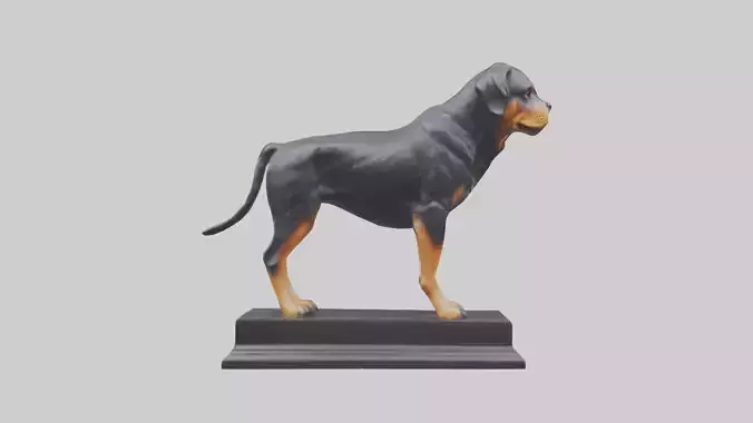 Rottweiler statue model Low-poly 3D model