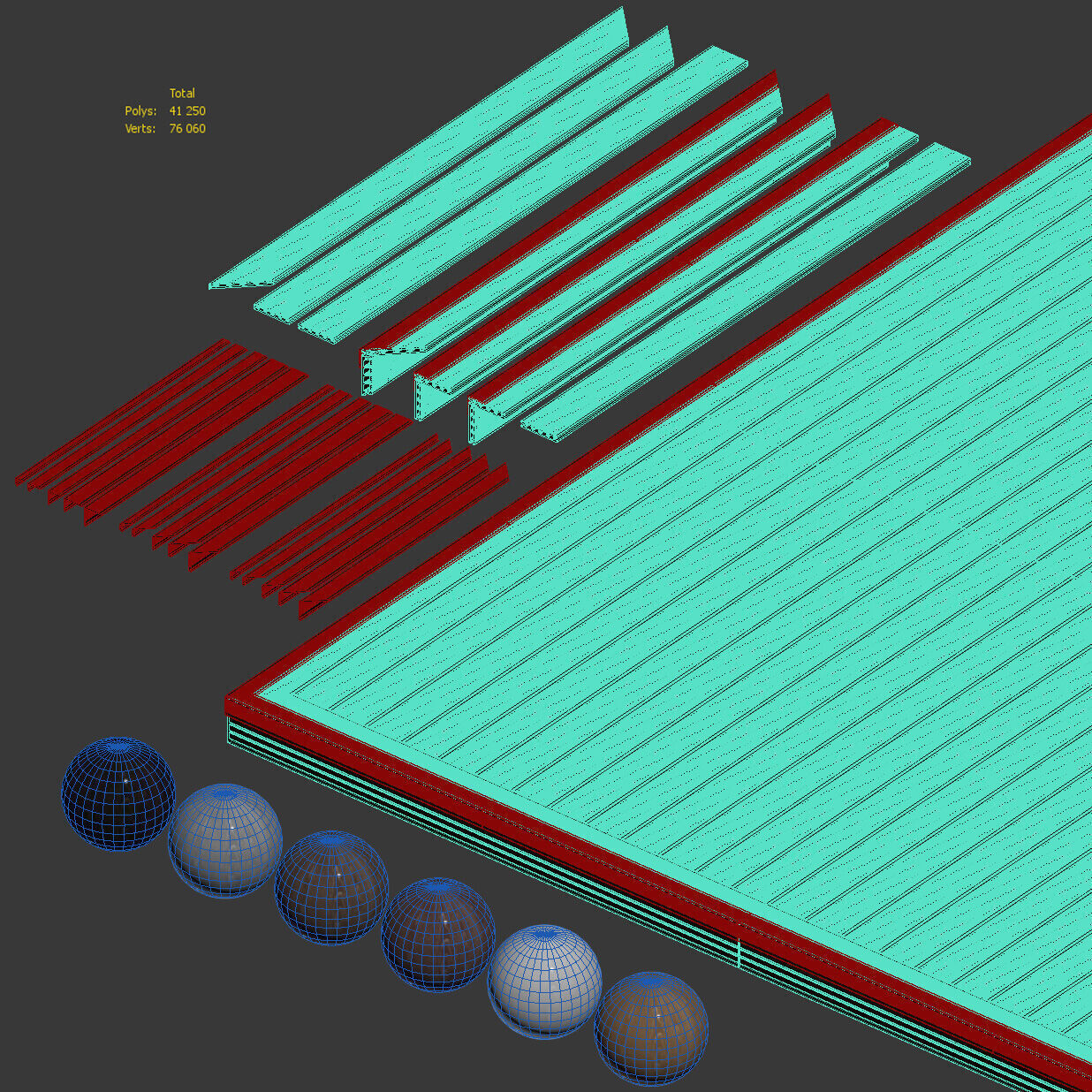Decking board with corners 3D model_4
