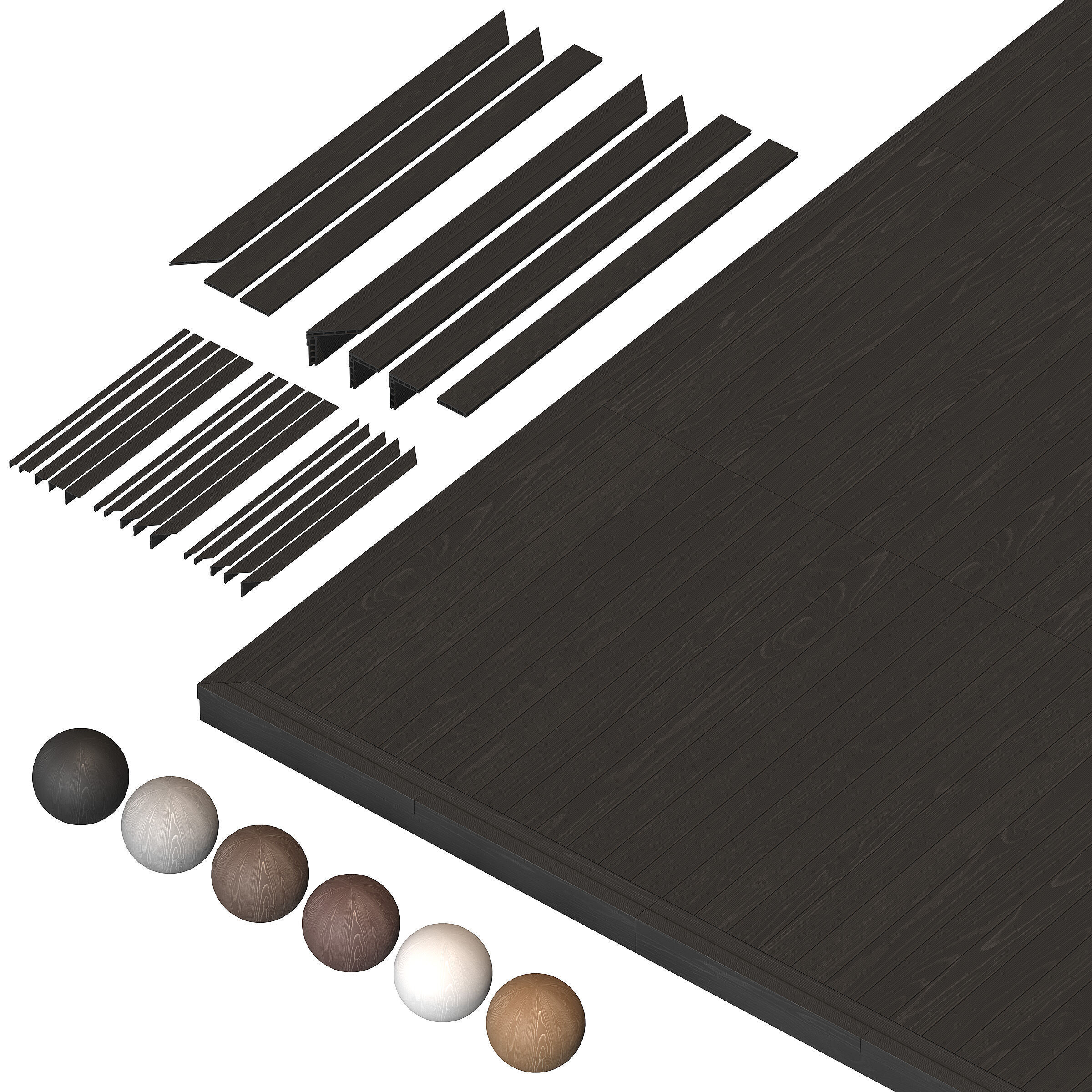 Decking board with corners 3D model_1