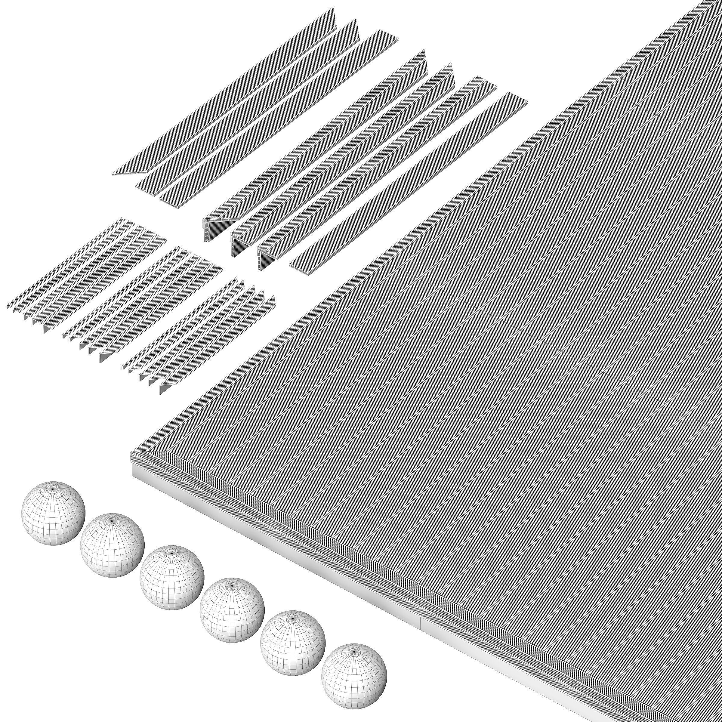 Decking board with corners 3D model_2