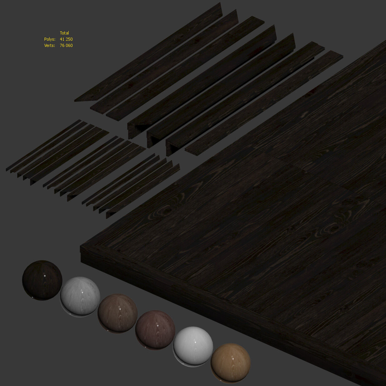 Decking board with corners 3D model_3