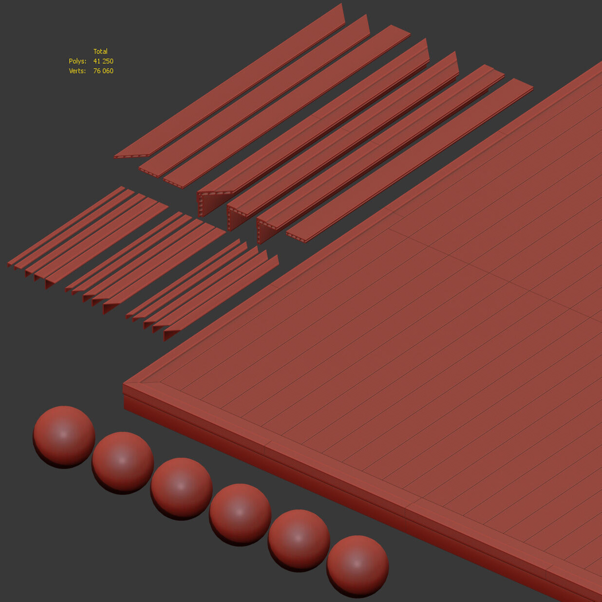 Decking board with corners 3D model_5