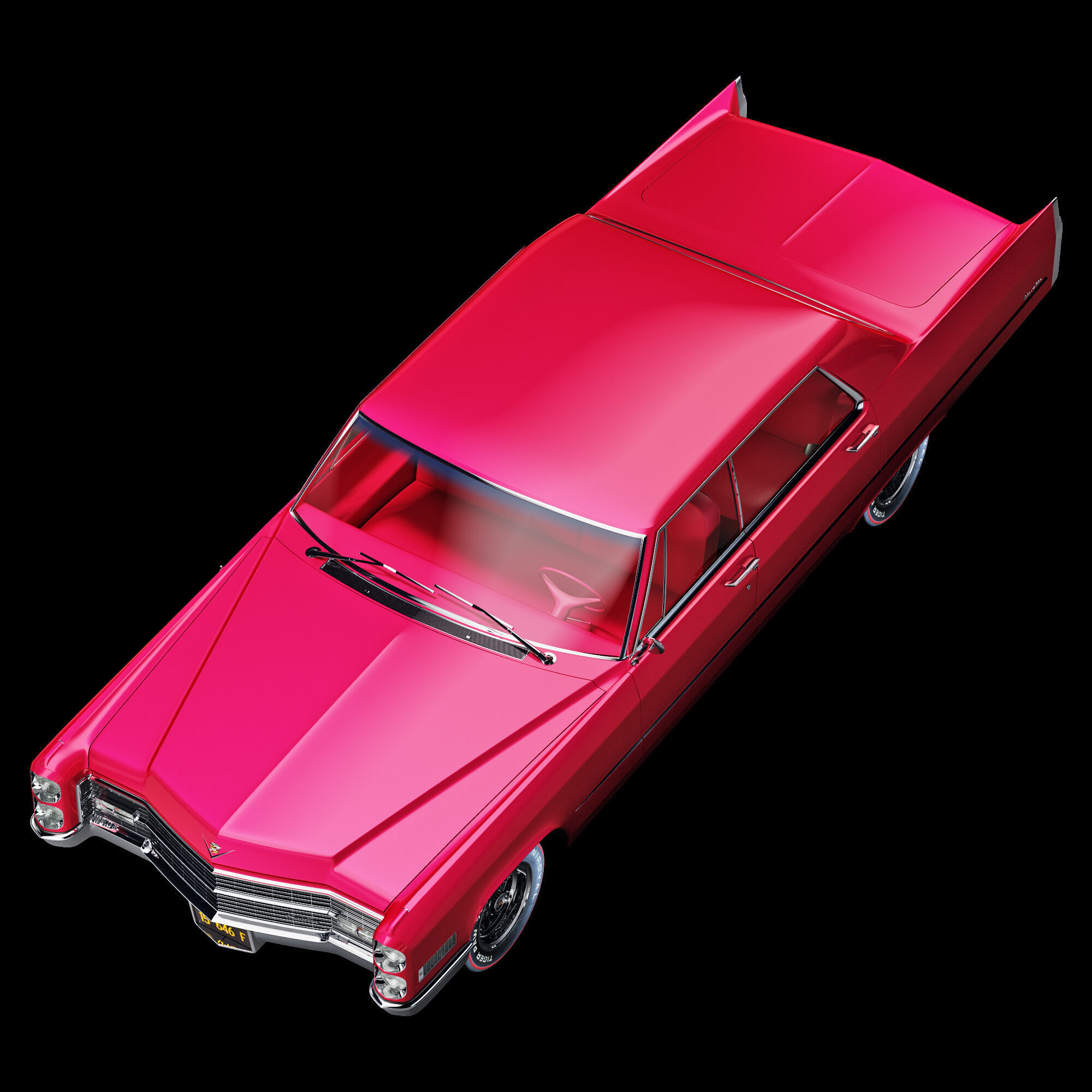 Cadillac sedan de ville 1966 3D model_19