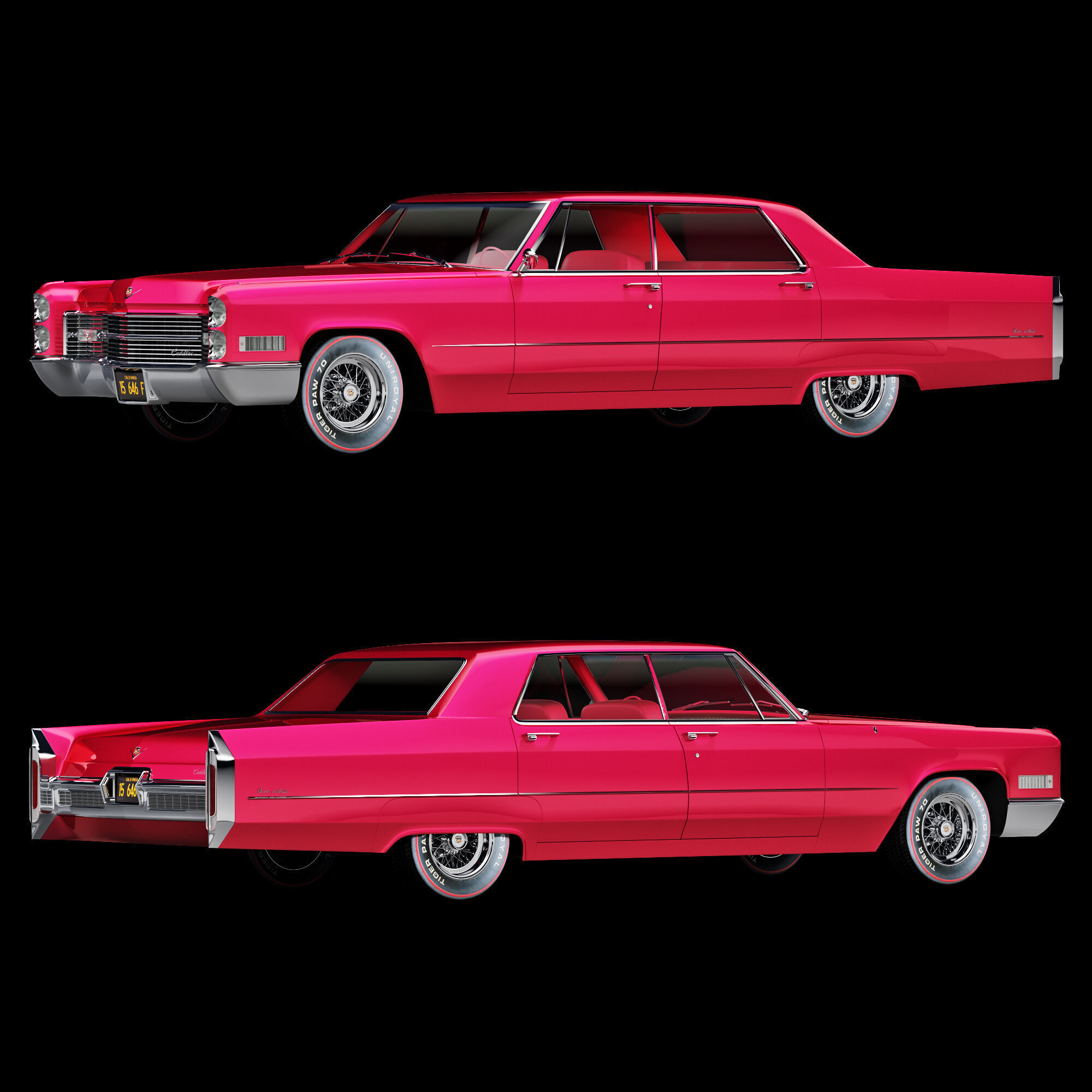 Cadillac sedan de ville 1966 3D model_24