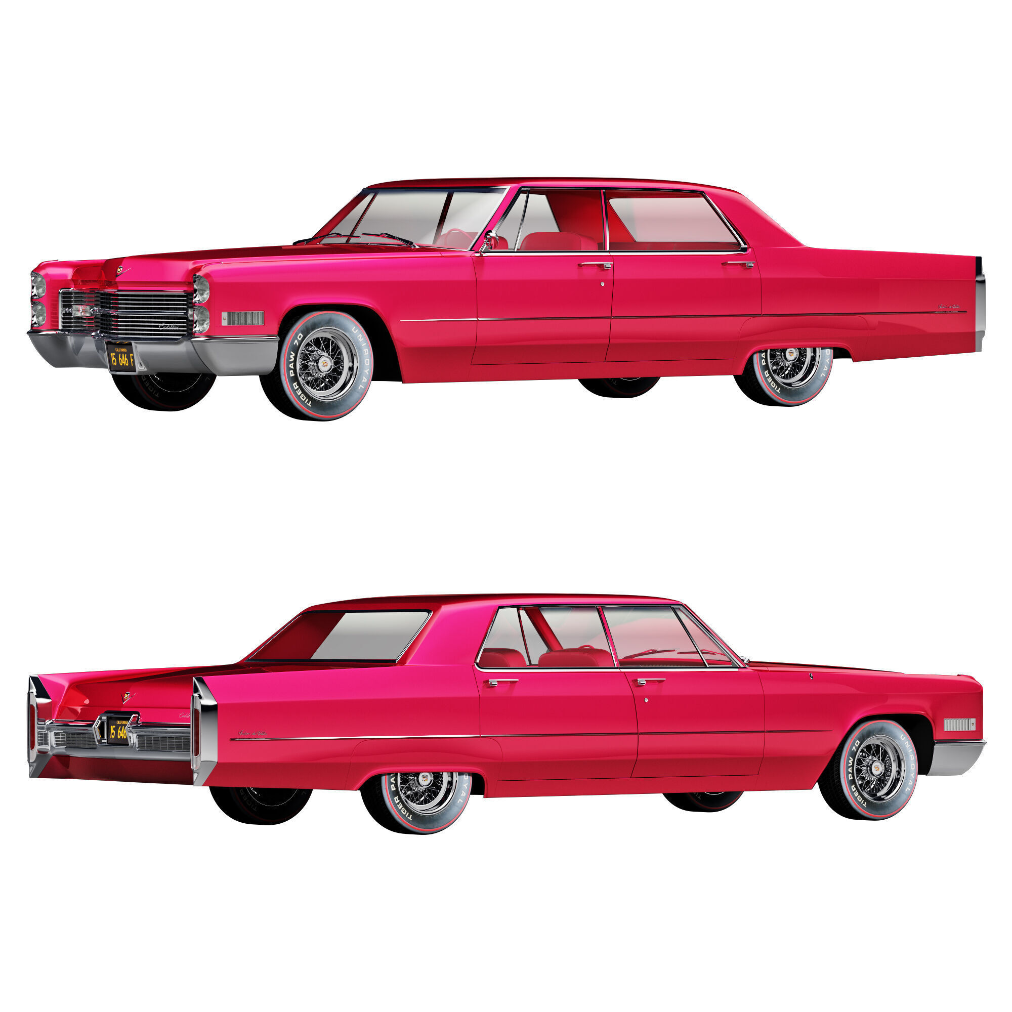 Cadillac sedan de ville 1966 3D model_11