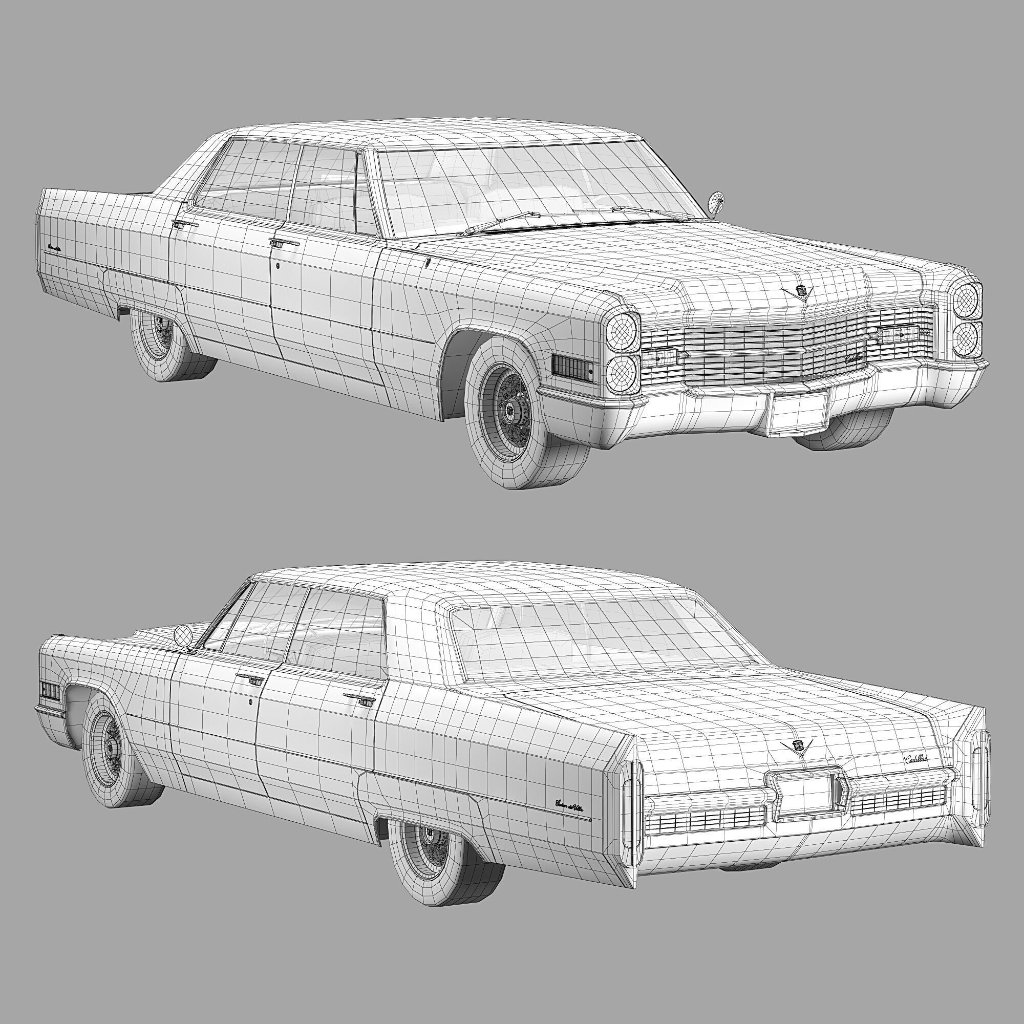Cadillac sedan de ville 1966 3D model_25