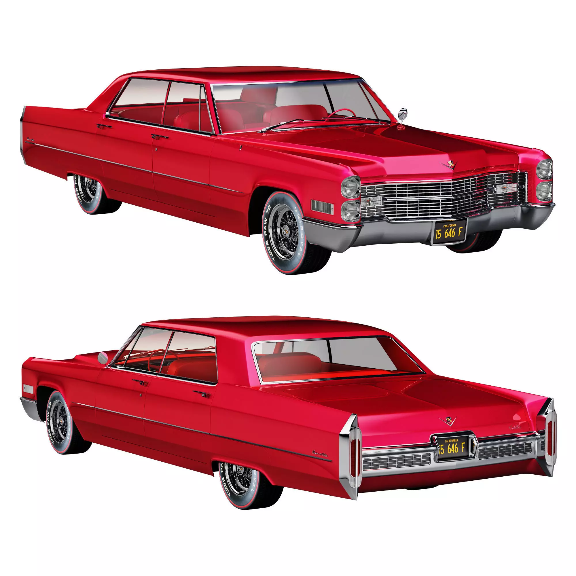 Cadillac sedan de ville 1966 3D model_0