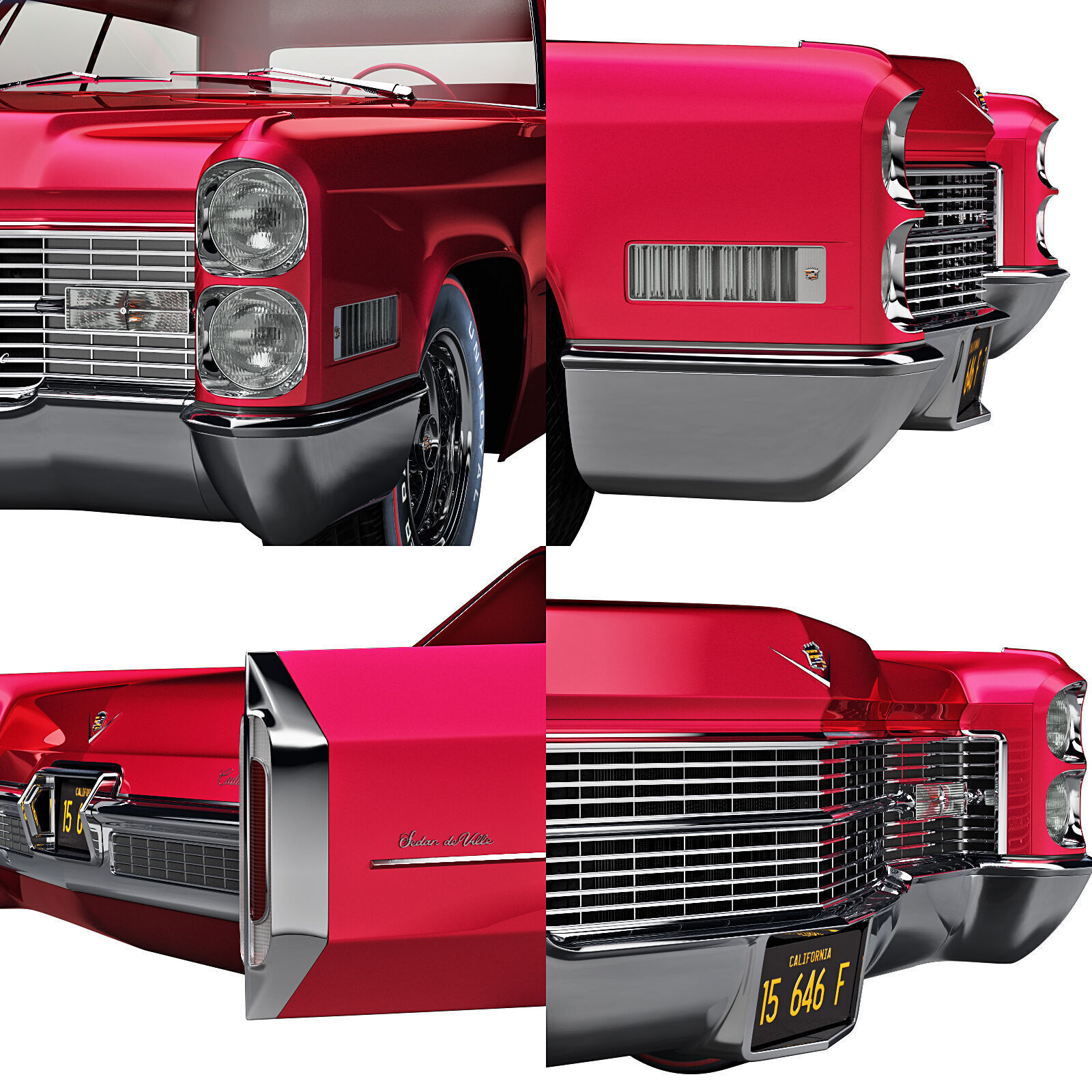 Cadillac sedan de ville 1966 3D model_12