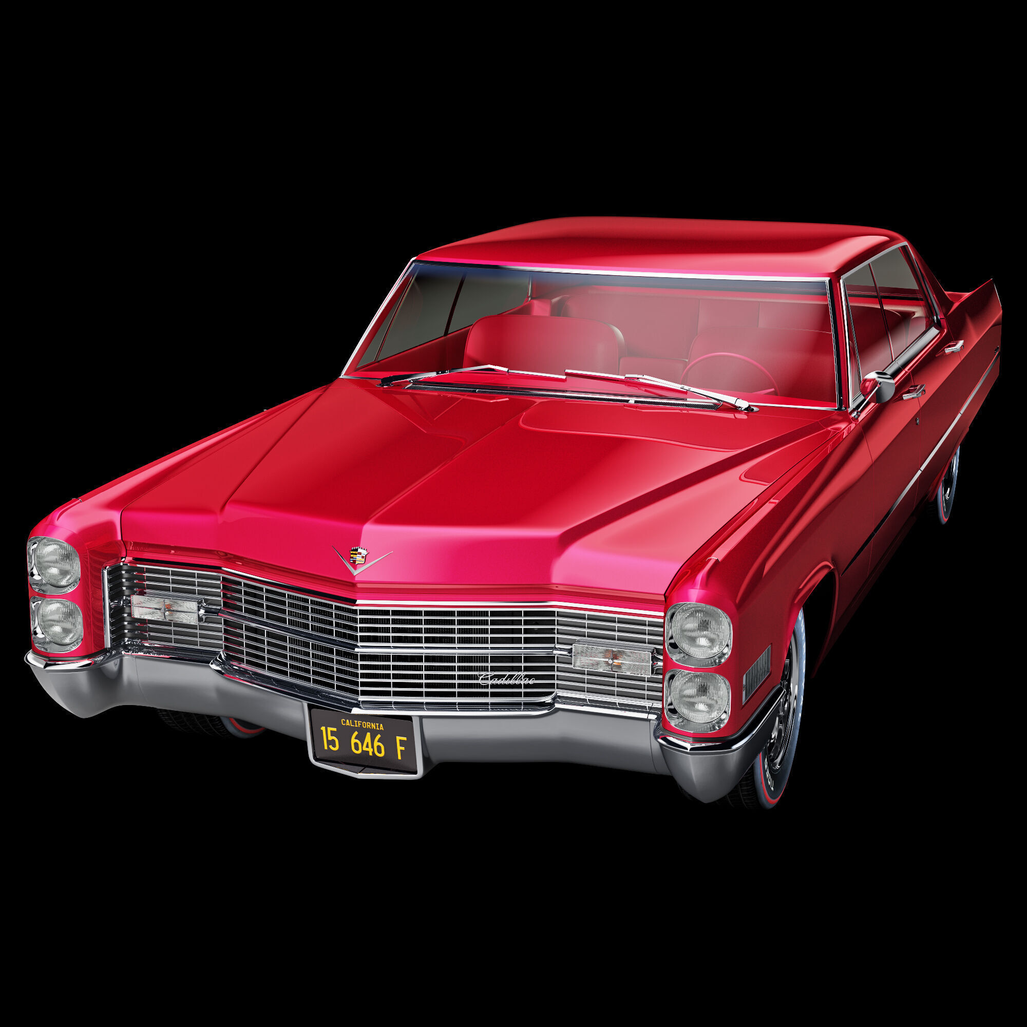 Cadillac sedan de ville 1966 3D model_22