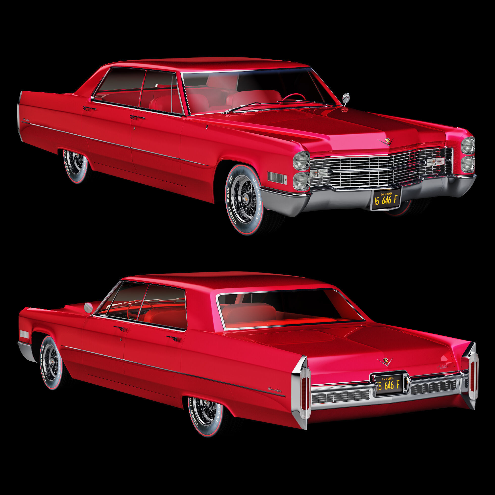 Cadillac sedan de ville 1966 3D model_13