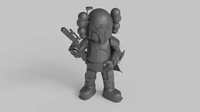 3D Printable Kaws Boba Fett