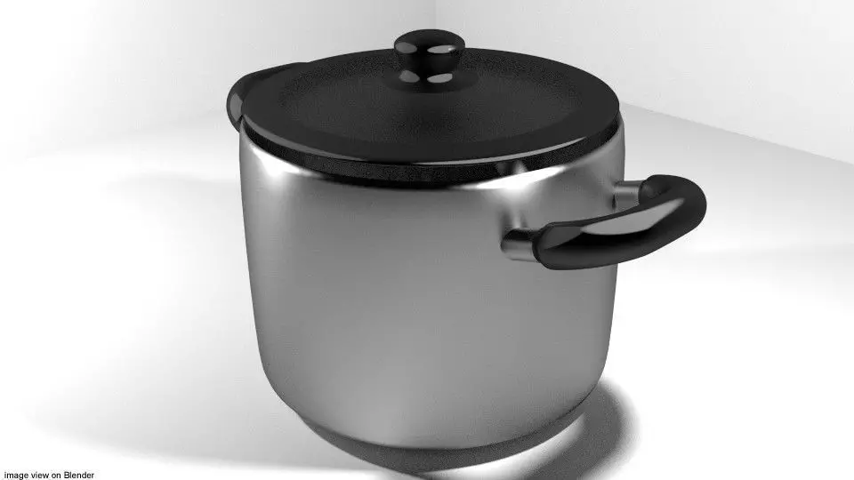 Cookware - Stock pot 3D model_0