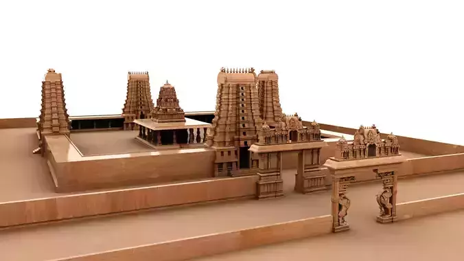 hindu temple 3d model