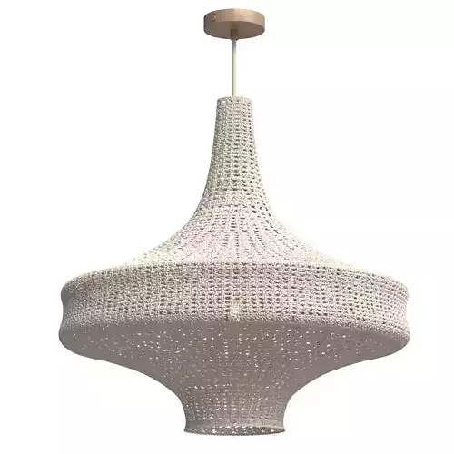 Restoration Hardware Liya Crochet Wide Pendant  Oatmeal