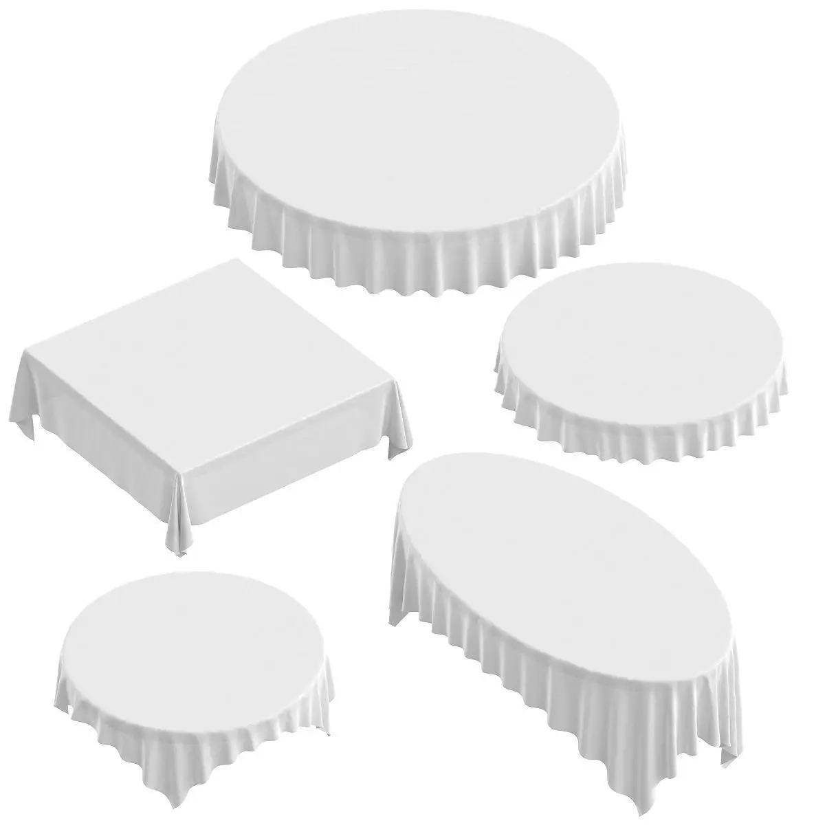 Set of tablecloths for round and square tables 3D model