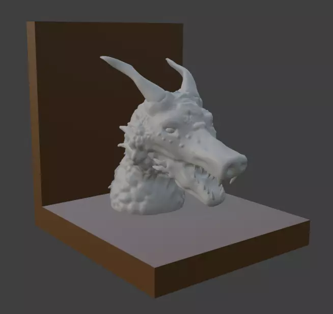 Dragon Bookend 3D Printable 3D model_0