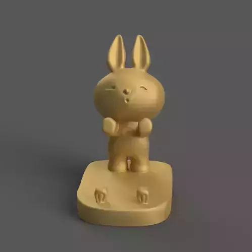 Cute Bunny Phone Holder 3D STL File for Desk Decoration 3D print model