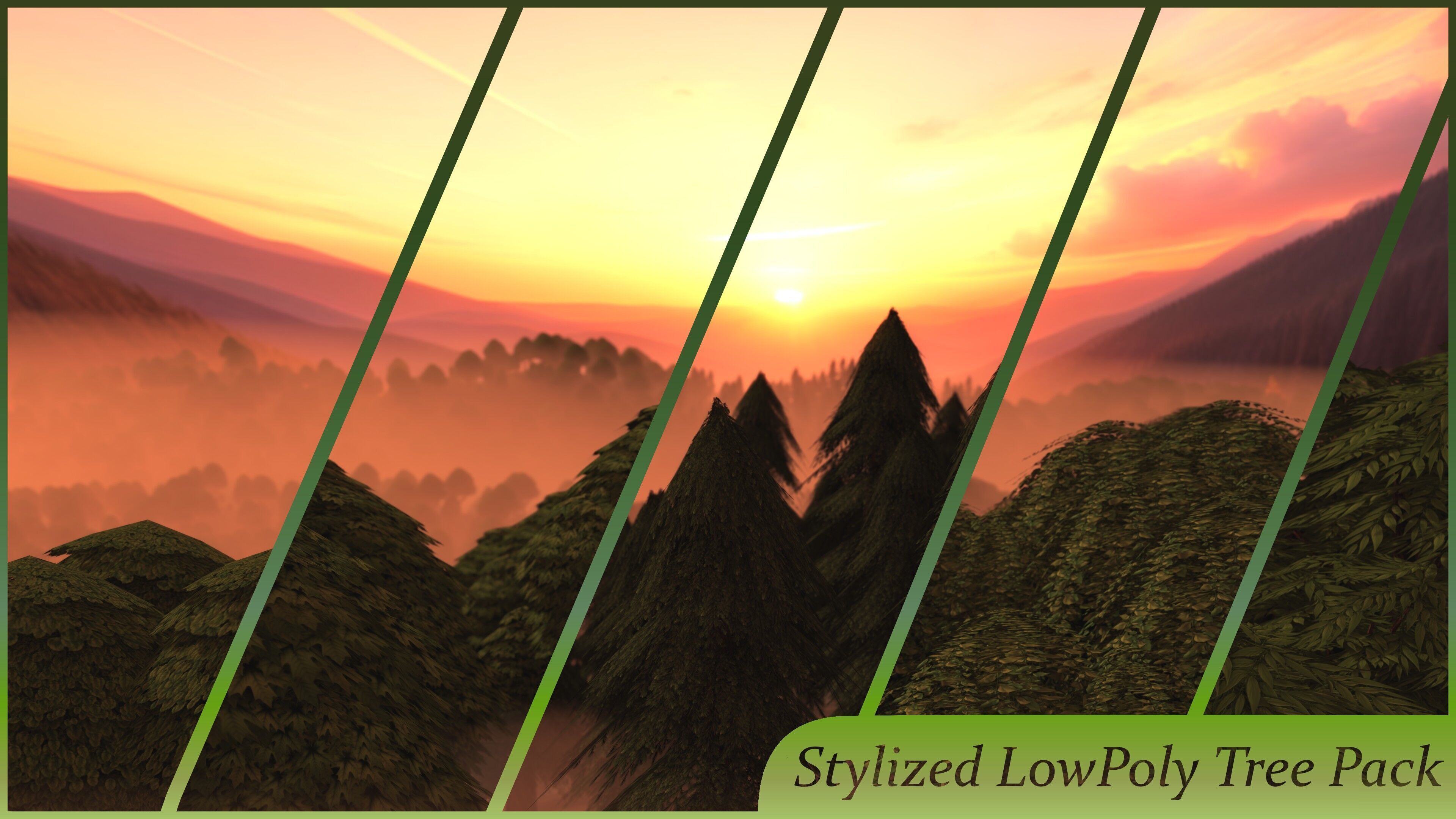Stylized LowPoly Tree Pack Low-poly 3D model_2