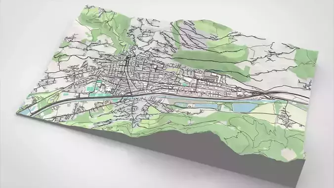 Cityscape Sallanches France  3D model