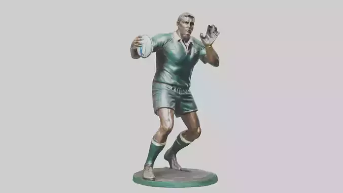 Rugby Player Passing statue model